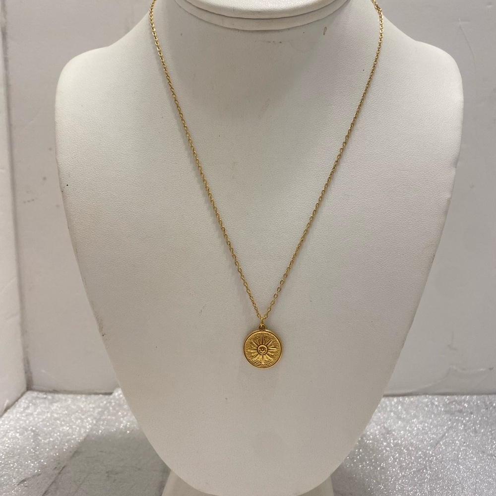 Gold Sun Pendant Necklace - Picture 4 of 7